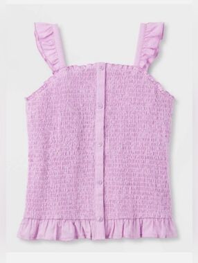 Roller Rabbit x Target L Girls' Adaptive Smocked Tank Top Lavender 